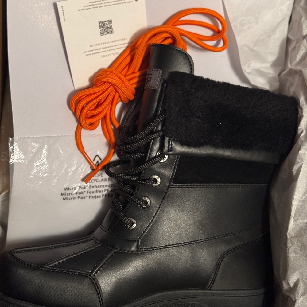 UGG Black Boots with Bright Orange Laces